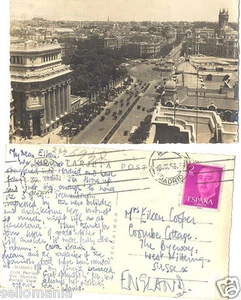 ANTIGUA POSTAL MADRID CALLE ALCALA CIBELES BANCO ESPAÑA OLD POSTCARD CC00370 - Picture 1 of 1