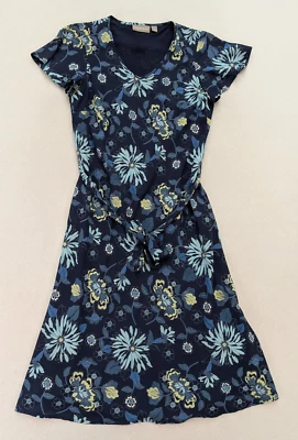 Vestido para mujer Croft & Barrow talla 8 azul estampado floral corte sesgado cinturón Foto 1 de 4