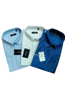 Camicia Uomo ATTORE tinta unita MEZZA MANICA CORTA Taschino Regular Fit - Foto 1 di 4