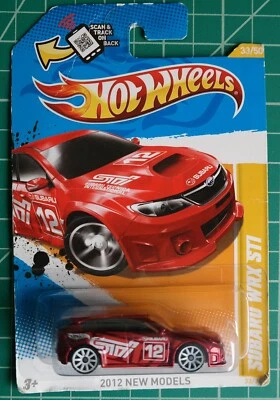 Hot Wheels 2012 New Models Series #33 Subaru WRX STi vermelho e branco  - Imagem 1 de 2