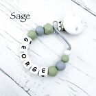 Silicone Name DUMMY CLIP Personalised Pacifier Clip Baby Shower Gift Mam Clip