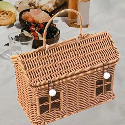 Gift Wrapping Basket Rattan Woven Storage Basket for Festival Camping Decor - Image 1 of 4