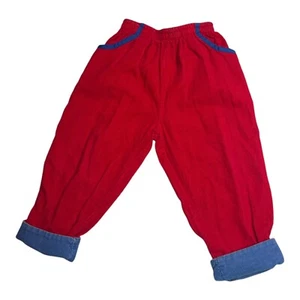 Playskool 80s Vintage Kids Red Corduroy Pants Sz 3t - Picture 1 of 5