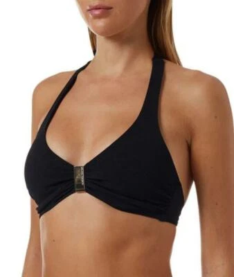Melissa Odabash 278235 Mujer Provenza Halter Bikini Top de Natación, Piqué Negro, 6 Foto 1 de 2