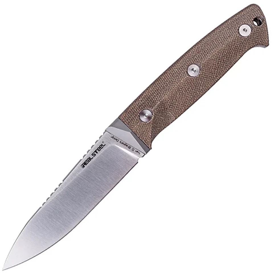 Real Steel Black Thorn Natural Micarta & Titanium K110 Fixed Blade Knife 3621NM - Image 1 of 1