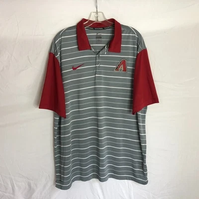 Arizona Diamondbacks Nike Men's Size XL Striped Golf Polo Shirt - Image 1 of 4