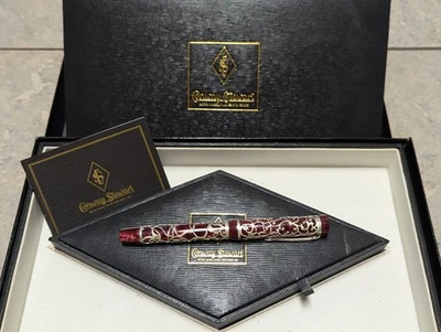 Conway Stewart Ster Silver Chatsworth Burgundy Fountain Pen Henry Simpole 12/25 - Image 1 of 4