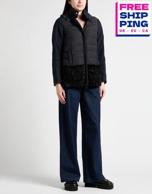 RRP€1000 MOORER Jadine LZ Down Jacket IT40 US4 UK8 S Angora Wool Blend Black - Image 1 of 4