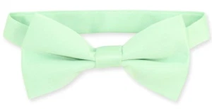 Vesuvio Napoli Boys BOWTIE Solid LAUREL GREEN Color Youth Bow Tie - Picture 1 of 1
