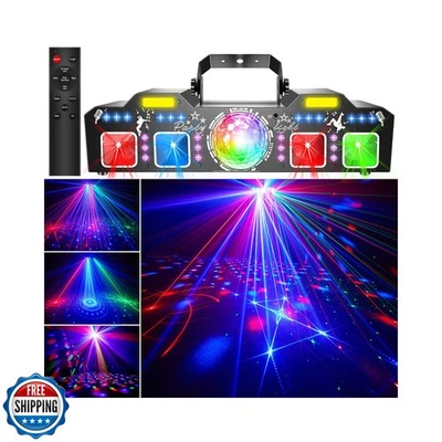 DJPTYGCK 7 in 1 Dj Disco Ball Party Lights with DMX512 and Sound Activated LE - Image 1 of 4