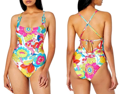 Traje de baño Trina Turk Fontaine floral corte alto de una pieza talla 6 $188 Foto 1 de 4