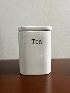Crate & Barrel Tea Storage Canister white Porcelain - Picture 1 of 8