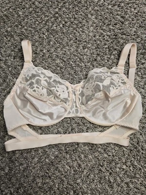 Sujetador de encaje transparente vintage pedido especial Glamorise 9106 sin forro para mujer 34D tostado Foto 1 de 4