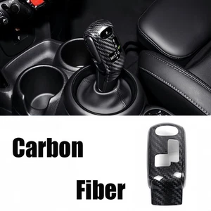 Black Carbon Fiber Car Gear Shift Knob Trim Cover For Mini Cooper F54 F55 F60 - Picture 1 of 6