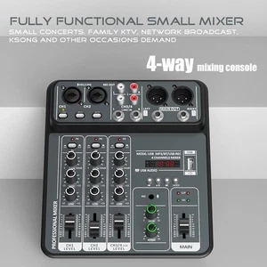 Audio Mixer Professional Sound Board Console System Interface 4Channel Bluetooth - Picture 1 of 8