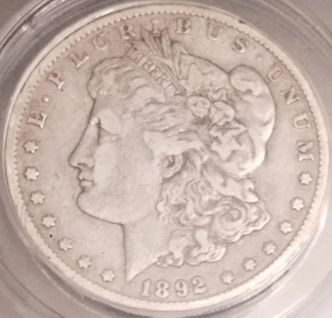 1892-CC Morgan Silver Dollar - Very Fine VF25 - RARE Carson City Key Date! Cover
