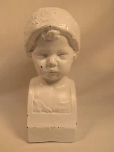Vintage Child Wearing Winter Hat Statue Art Sculpture - Picture 1 of 6
