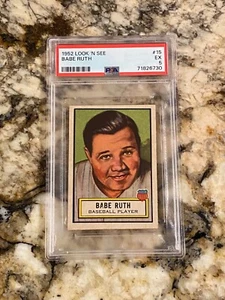 Babe Ruth 1952 Topps Look N See Card #15 PSA 5 Centered Newly Graded Yankees HOF - Picture 1 of 2