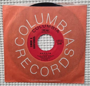 SIMON & GARFUNKEL Cecilia Only Living Boy Orig '70 COLUMBIA Classic Folk 45 VG++ - Picture 1 of 1