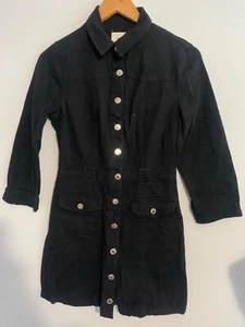 Forever 21 Black Cotton Knee-Length Long Sleeve Dress Size S - Picture 1 of 5