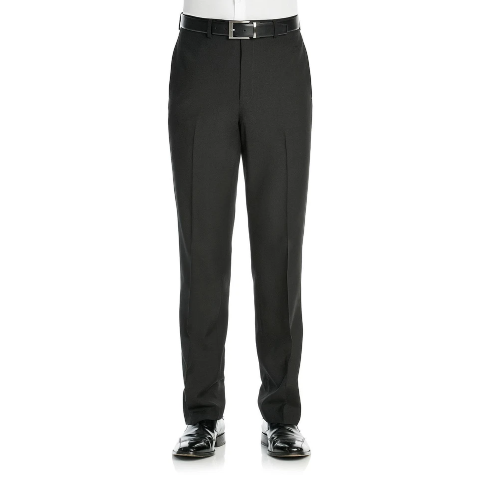 Pantalones de vestir Lauren Ralph Lauren para hombre negros frente plano encubierto sarga pantalones Foto 1 de 1