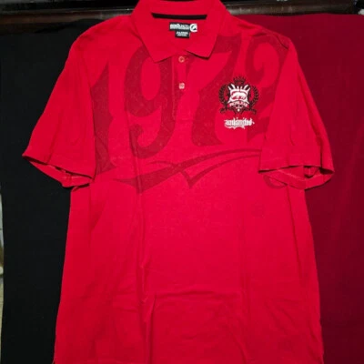 Vintage Ecko Unltd Polo Shirt Red Embroidered Crest Logo Men's XLarge 1972 - Image 1 of 4