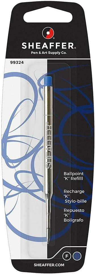 Refil de caneta esferográfica Sheaffer estilo K azul ponta fina novo no pacote 99324 - Imagem 1 de 1