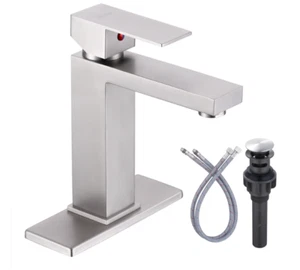 Modern Single Hole Single-Handle Low-Arc Bathroom Faucet - Picture 1 of 4