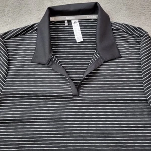 Adidas Golf Polo Shirt Womens Medium Black White Striped Performance Stretch - Picture 1 of 10