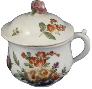 Antique 18thC Cozzi Porcelain Floral Pot de Creme Cup Porzellan Tasse Italy - Picture 1 of 8