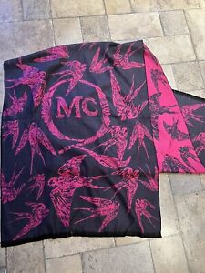 Stunning ALEXANDER McQUEEN SHAWL/WRAP Cashmere Wool Mix Fuchsia Pink & Grey