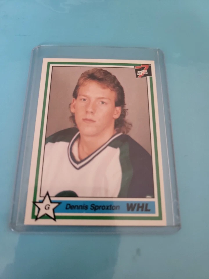 1990-91 7th Inning Sketch WHL # 70 DENNIS SPROXTON SWIFT CURRENT BRONCOS - Image 1 of 2