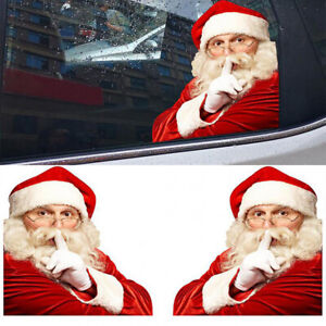 Pair Car Side Window Sticker Santa Claus Christmas Funny Graphic Decal Universal