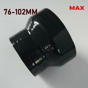 Black ID 3" To 4" Straight Silicone Coupler Hose Turbo Intercooler Pipe 76-102mm - Picture 1 of 2