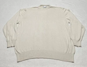 Saks Fifth Avenue Sweater Men's Large Ivory Long Sleeve Tight Knit Pullover - Picture 1 of 8