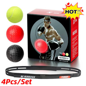 Boxing Fight BallPunch Exercise HeadBand Reflex_Speed Training with 3 Balls