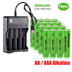 16Pcs 1.5V AA AAA Rechargeable Batteries 3000mAh Alkaline Battery Power Charger