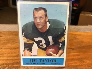 1964 Philadelphia Football Jim Taylor #80 Green Bay Packers Vintage NFL Card EX