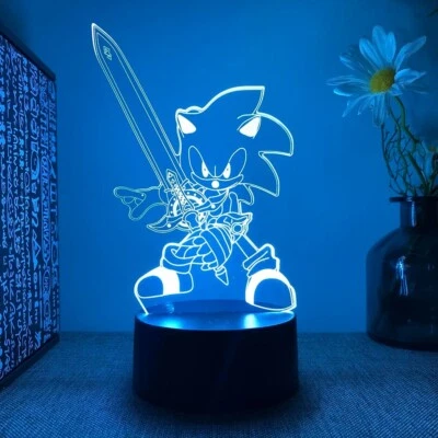3D Acrylic Sonic Cartoon Night Light 16 Color LED Desk Lamp with Remote Control - image 1 of 4
