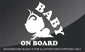Baby on Board Car Van Vinyl Sticker Decal - Choice of Colors - 14 Colors - Picture 1 of 15