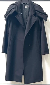 Cinzia Rocca Women's Black Pure Virgin Wool Button Down Peacoat Size-8 - Picture 1 of 8