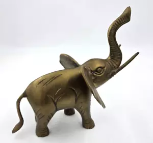 Vintage BRASS ELEPHANT Statue MID CENTURY MODERN MCM 9” Paperweight Decor - Picture 1 of 5