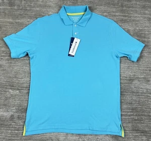 Saddlebred Shirt Mens Medium Blue Polo Comfort Flex Short Sleeve NWT - Picture 1 of 13
