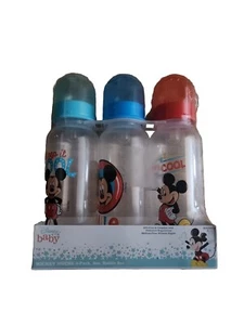 Disney Mickey Mouse SET Of 3 Baby Bottle Stay Cool 9 oz BPA FREE - Picture 1 of 1