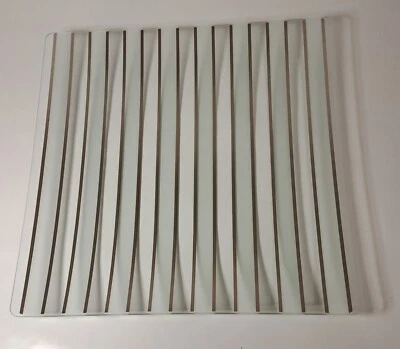 Design Glasschale mit Streifenmuster Silber,  für Obst oder Süßigkeiten - Bild 1 von 3