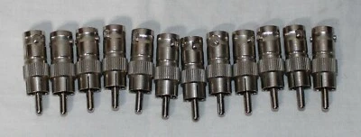  12 BNC Female to RCA Male Coax RG59 Cable Connector Adapter for CCTV camera - Image 1 of 2