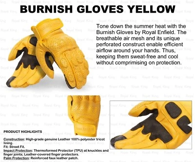 GENUINE ROYAL ENFIELD "BURNISH GLOVES YELLOW" - Image 1 of 4