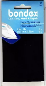 BONDEX BLACK FABRIC IRON ON MENDING TAPE-6 1/2" x 14"-Clothing,Repair - Picture 1 of 1