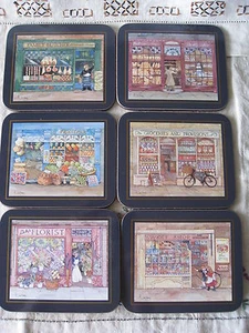 Boxed Set of 6 Jason Coasters - D2611 - Vintage Style - Edwardian Shops - Retro - Picture 1 of 1