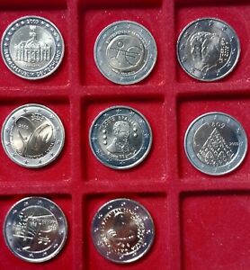8 X  2 Euro Gedenkmünzen   2009